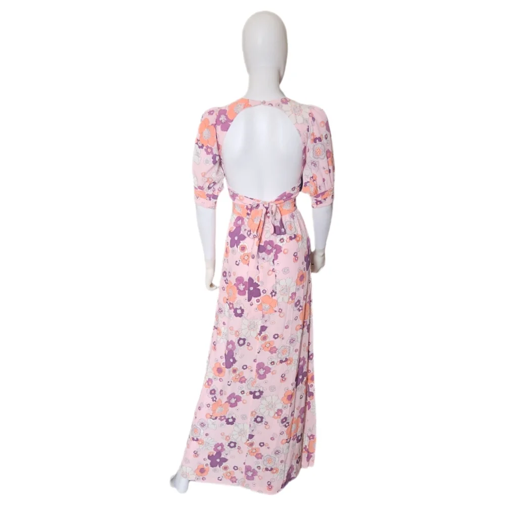 FOR LOVE & LEMONS | Magnolia Pink Floral Print Maxi Dress in Size Small - Picture 5 of 8